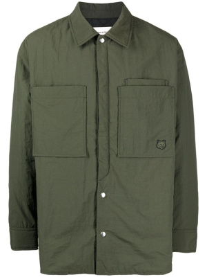 

Bold Fox Head-motif padded shirt jacket, Maison Kitsuné Bold Fox Head-motif padded shirt jacket