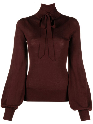 

Neck-tie knitted wool top, ZIMMERMANN Neck-tie knitted wool top