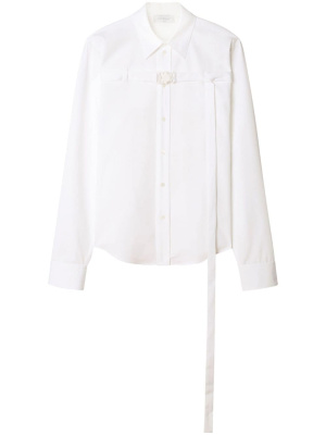 

Cut-out buckled poplin shirt, Off-White Cut-out buckled poplin shirt