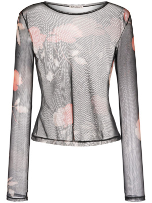 

Floral-prinrt semi-sheered top, OUR LEGACY Floral-prinrt semi-sheered top