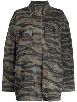 

Camouflage-pattern denim jacket, Alexander Wang Camouflage-pattern denim jacket