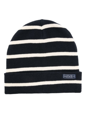 

Logo-patch striped beanie, Polo Ralph Lauren Logo-patch striped beanie