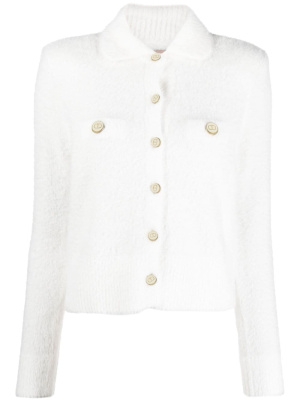 

Brushed-knit logo-button cardigan, TWINSET Brushed-knit logo-button cardigan
