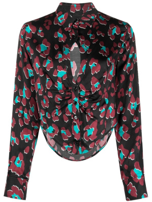 

Abstract-print cropped shirt, PINKO Abstract-print cropped shirt
