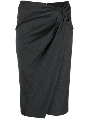 

Ruched wool-blend pencil skirt, PINKO Ruched wool-blend pencil skirt
