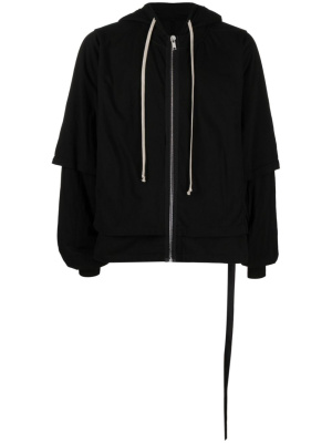 

Zipped double-layer cotton hoodie, Rick Owens DRKSHDW Zipped double-layer cotton hoodie