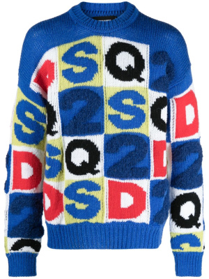 

Intarsia-knit crew-neck jumper, Dsquared2 Intarsia-knit crew-neck jumper