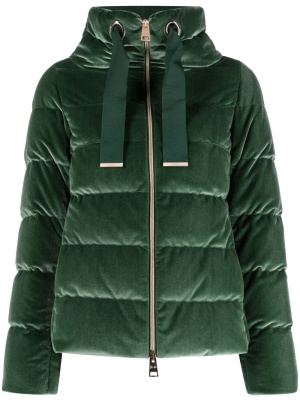 

Drawstring velour puffer jacket, Herno Drawstring velour puffer jacket