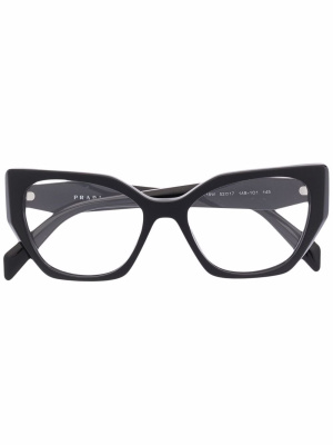 

Cat eye-frame logo-embossed glasses, Prada Eyewear Cat eye-frame logo-embossed glasses