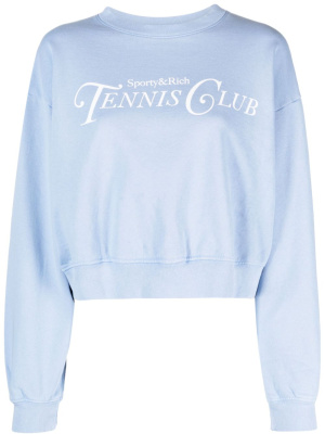 

Slogan-print cropped sweatshirt, Sporty & Rich Slogan-print cropped sweatshirt