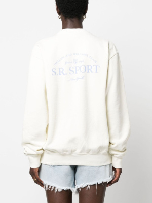 

Logo-print cotton sweatshirt, Sporty & Rich Logo-print cotton sweatshirt