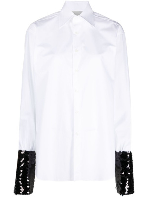 

Sequinned-cuff cotton shirt, WOERA Sequinned-cuff cotton shirt