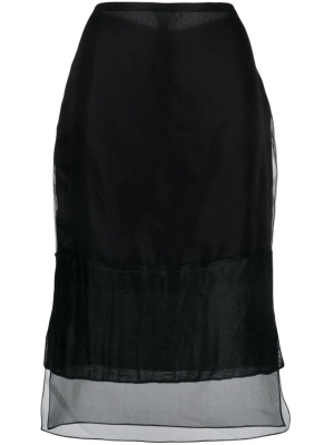 

Layered semi-sheer silk skirt, KHAITE Layered semi-sheer silk skirt
