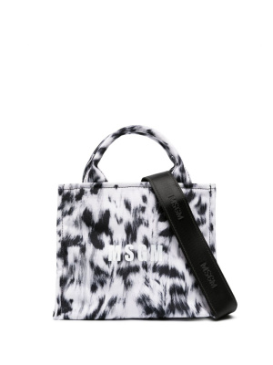 

Small logo-print animal-print tote bag, MSGM Small logo-print animal-print tote bag