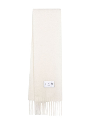 

Logo-patch fringed scarf, IRO Logo-patch fringed scarf