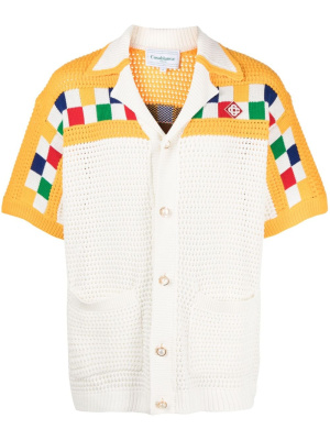 

Crochet-knit cotton shirt, Casablanca Crochet-knit cotton shirt