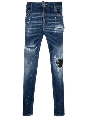 

Distressed low-rise skinny jeans, Dsquared2 Distressed low-rise skinny jeans