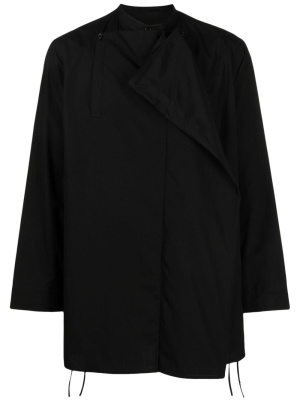 

Wrap-design cotton shirt, Yohji Yamamoto Wrap-design cotton shirt