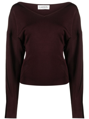 

V-neck ribbed-knit jumper, Lanvin V-neck ribbed-knit jumper