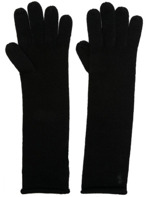 

Logo-embroidered knitted elbow gloves, Polo Ralph Lauren Logo-embroidered knitted elbow gloves