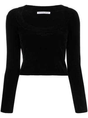

Scoop-neck cropped knit top, Alexander Wang Scoop-neck cropped knit top