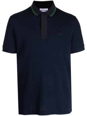 

Logo-patch stripe-print polo shirt, Lacoste Logo-patch stripe-print polo shirt