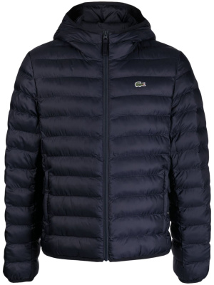 

Logo-patch quilted hooded jacket, Lacoste Logo-patch quilted hooded jacket