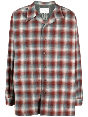 

Checked logo-patch shirt, Maison Margiela Checked logo-patch shirt