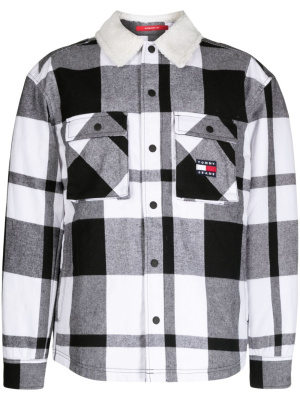 

Logo-patch checked shirt jacket, Tommy Jeans Logo-patch checked shirt jacket