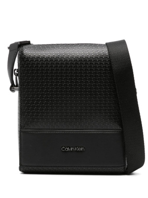 

Embossed monogram-pattern messenger bag, Calvin Klein Embossed monogram-pattern messenger bag