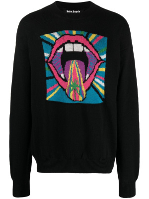 

Crazy Mouth-jacquard jumper, Palm Angels Crazy Mouth-jacquard jumper