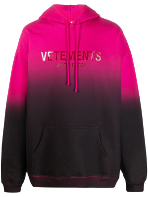 

Logo-print faded-effect hoodie, VETEMENTS Logo-print faded-effect hoodie