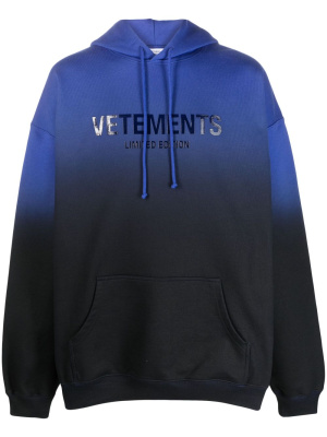 

Logo-print faded-effect hoodie, VETEMENTS Logo-print faded-effect hoodie
