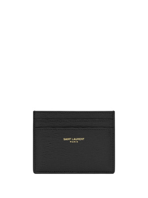 

Logo-print leather cardholder, Saint Laurent Logo-print leather cardholder