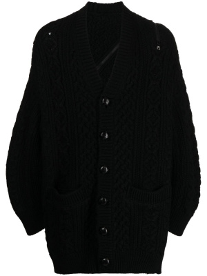 

Zip-detail Aran-knit cardigan, Takahiromiyashita The Soloist Zip-detail Aran-knit cardigan