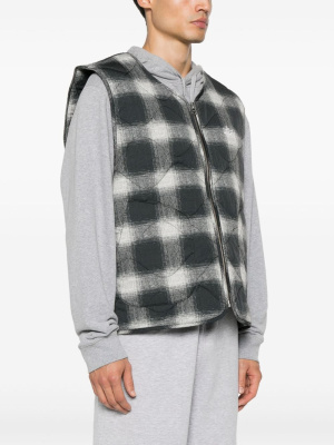 

Plaid-check quilted vest, Stüssy Plaid-check quilted vest