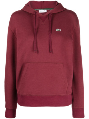 

Logo-embroidered piqué hoodie, Lacoste Logo-embroidered piqué hoodie