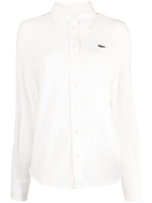 

Logo-embroidered long-sleeve piqué shirt, Lacoste Logo-embroidered long-sleeve piqué shirt