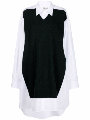 

Oversized jumper-panel shirt dress, Maison Margiela Oversized jumper-panel shirt dress