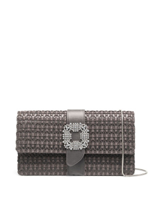 

Buckle-detail lace clutch-bag, Manolo Blahnik Buckle-detail lace clutch-bag