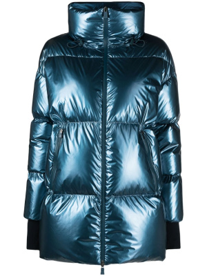 

Laminar drawstring-neck quilted down jacket, Herno Laminar drawstring-neck quilted down jacket