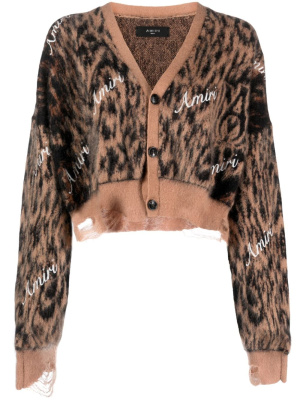 

Leopard-print cropped cardigan, AMIRI Leopard-print cropped cardigan