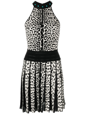 

Leopard print pleated minidress, Roberto Cavalli Leopard print pleated minidress