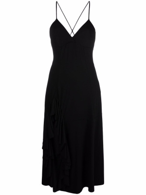 

Ruffle-detail midi dress, LOEWE Ruffle-detail midi dress