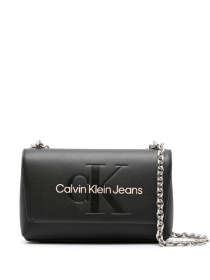 

Logo-embossed faux-leather shoulder bag, Calvin Klein Jeans Logo-embossed faux-leather shoulder bag