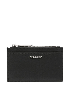 

Logo-plaque faux-leather cardholder, Calvin Klein Logo-plaque faux-leather cardholder