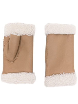 

Shearling-trim fingerless gloves, Mackintosh Shearling-trim fingerless gloves