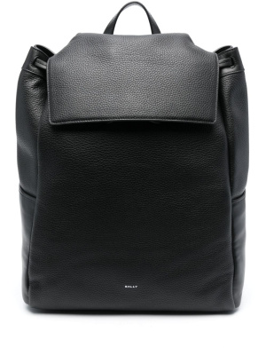 

Logo-lettering grained leather backpack, Bally Logo-lettering grained leather backpack