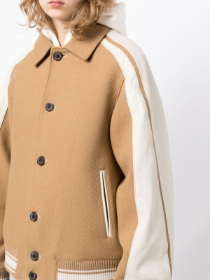 

Side-stripe ribbed bomber jacket, Ader Error Side-stripe ribbed bomber jacket