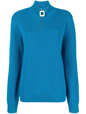 

Henley half-zip wool jumper, JW Anderson Henley half-zip wool jumper